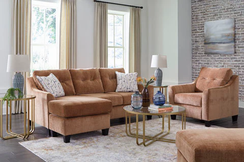 Amy 88" Contemporary Clay Compact Sectional - Image 5