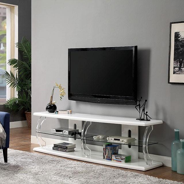 Ernst White/Clear 60" TV Stand - Image 3