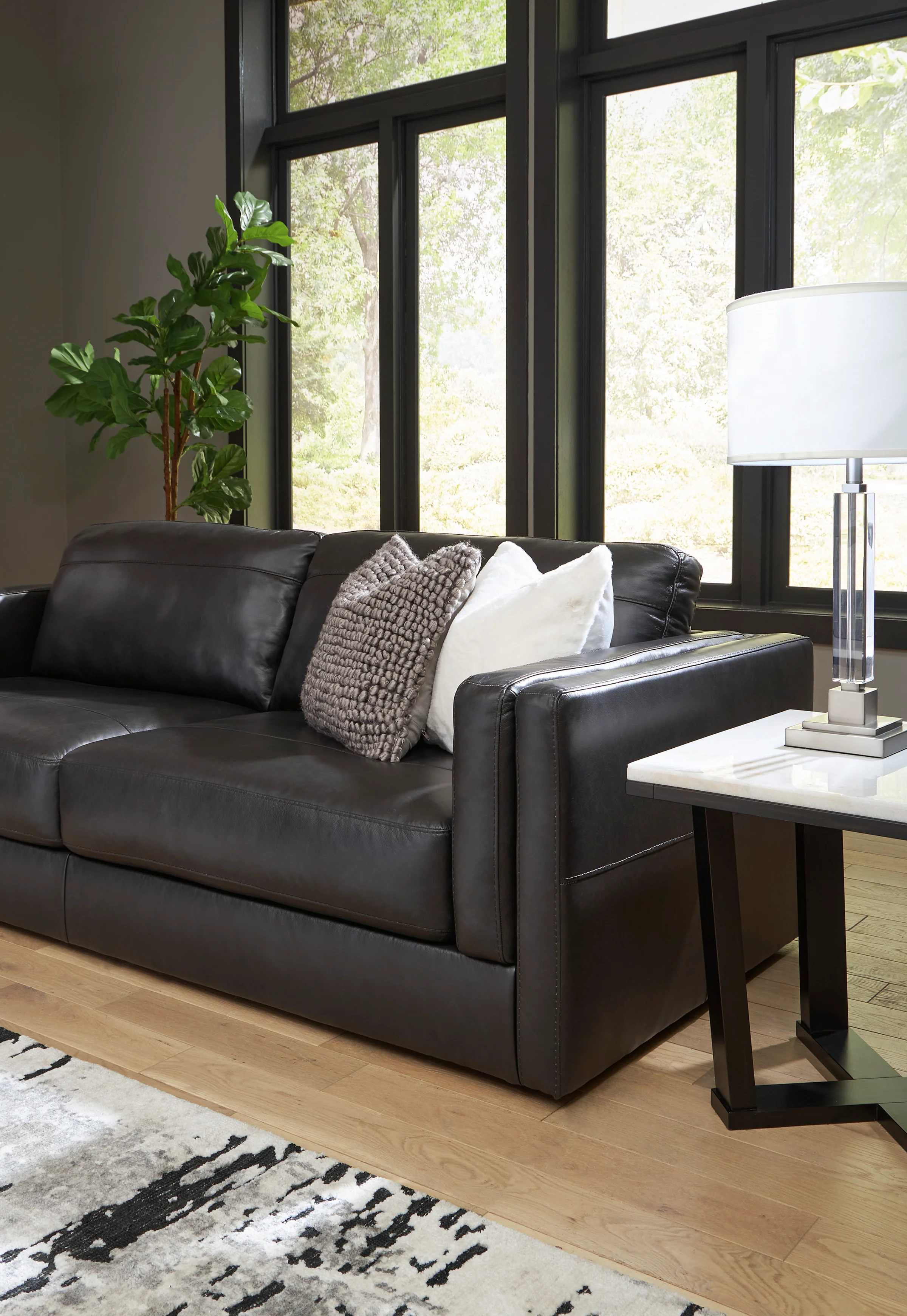 Mood 100% Leather Like 96" Contemporary Sofa - Image 4