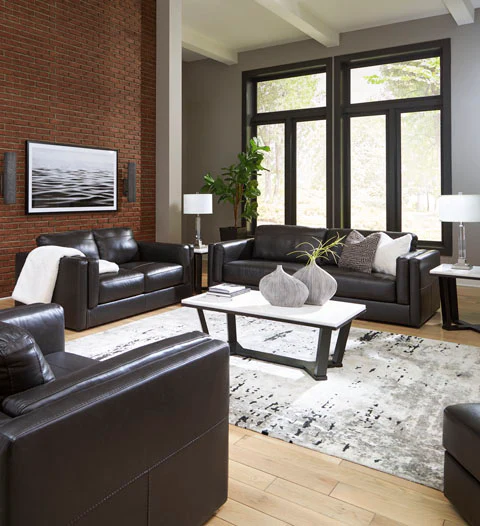 Mood 100% Leather Like 96" Contemporary Sofa - Image 6