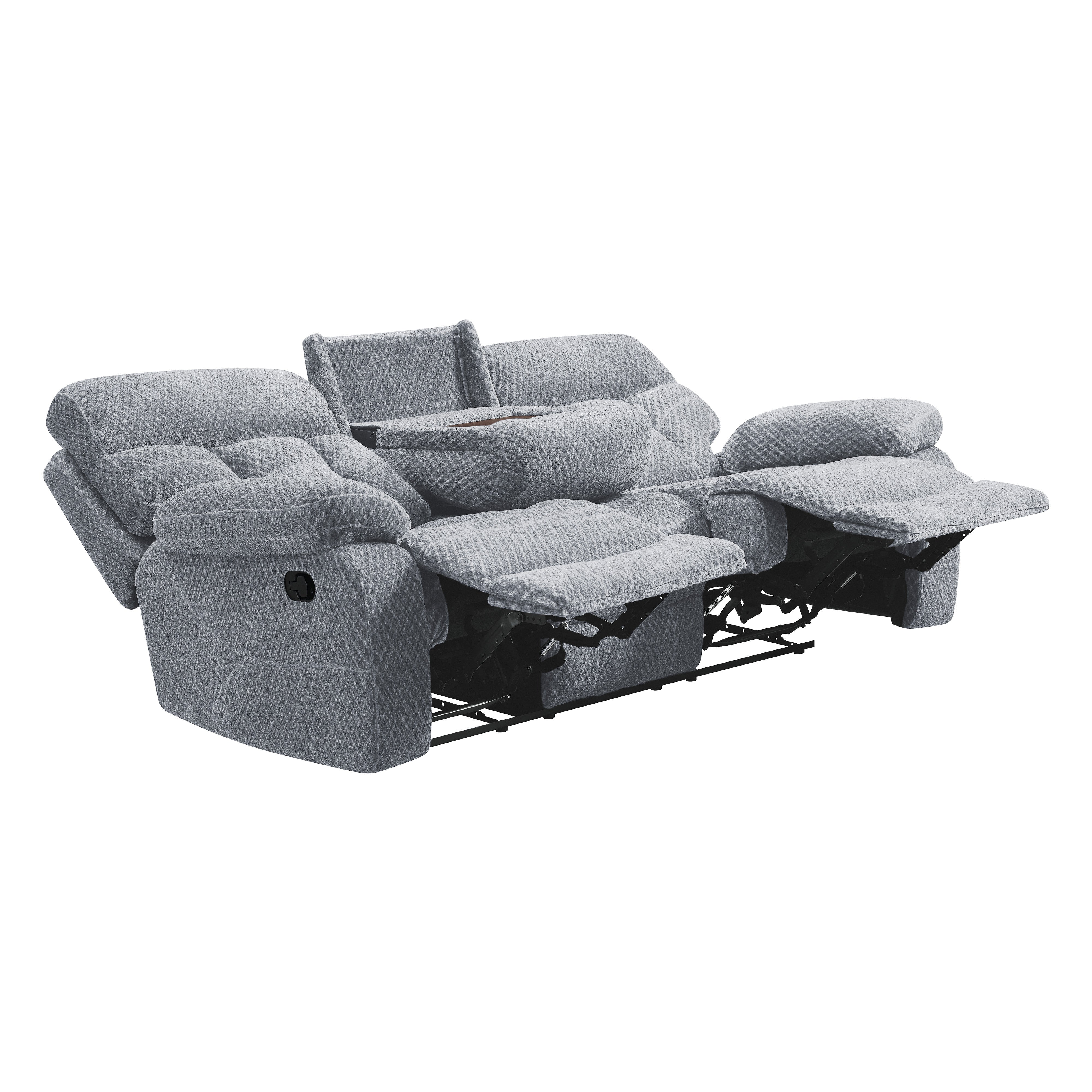 ROMAN MOTION SOFA W/ DUAL RECLINERS-STONE - Image 3