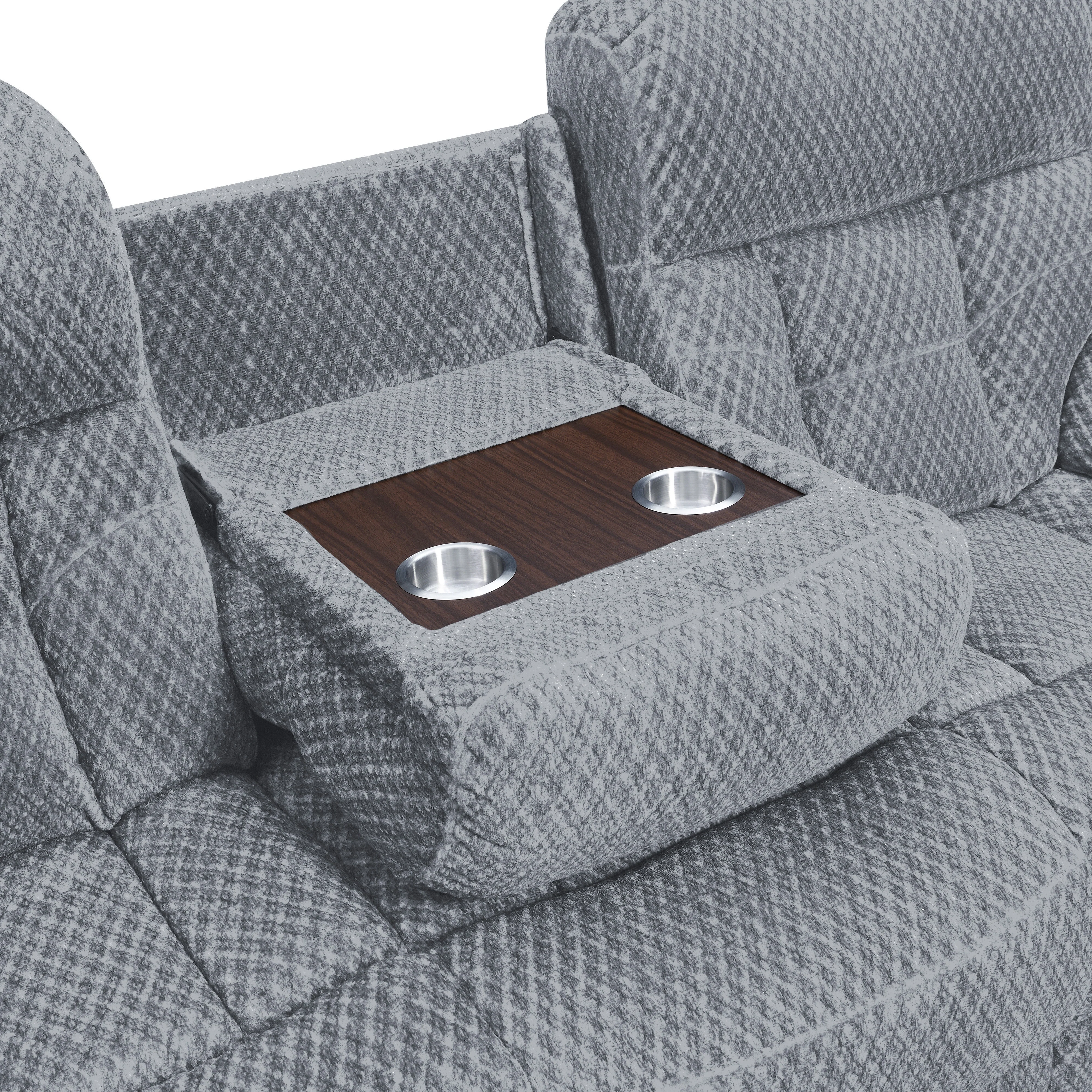 ROMAN MOTION SOFA W/ DUAL RECLINERS-STONE - Image 7