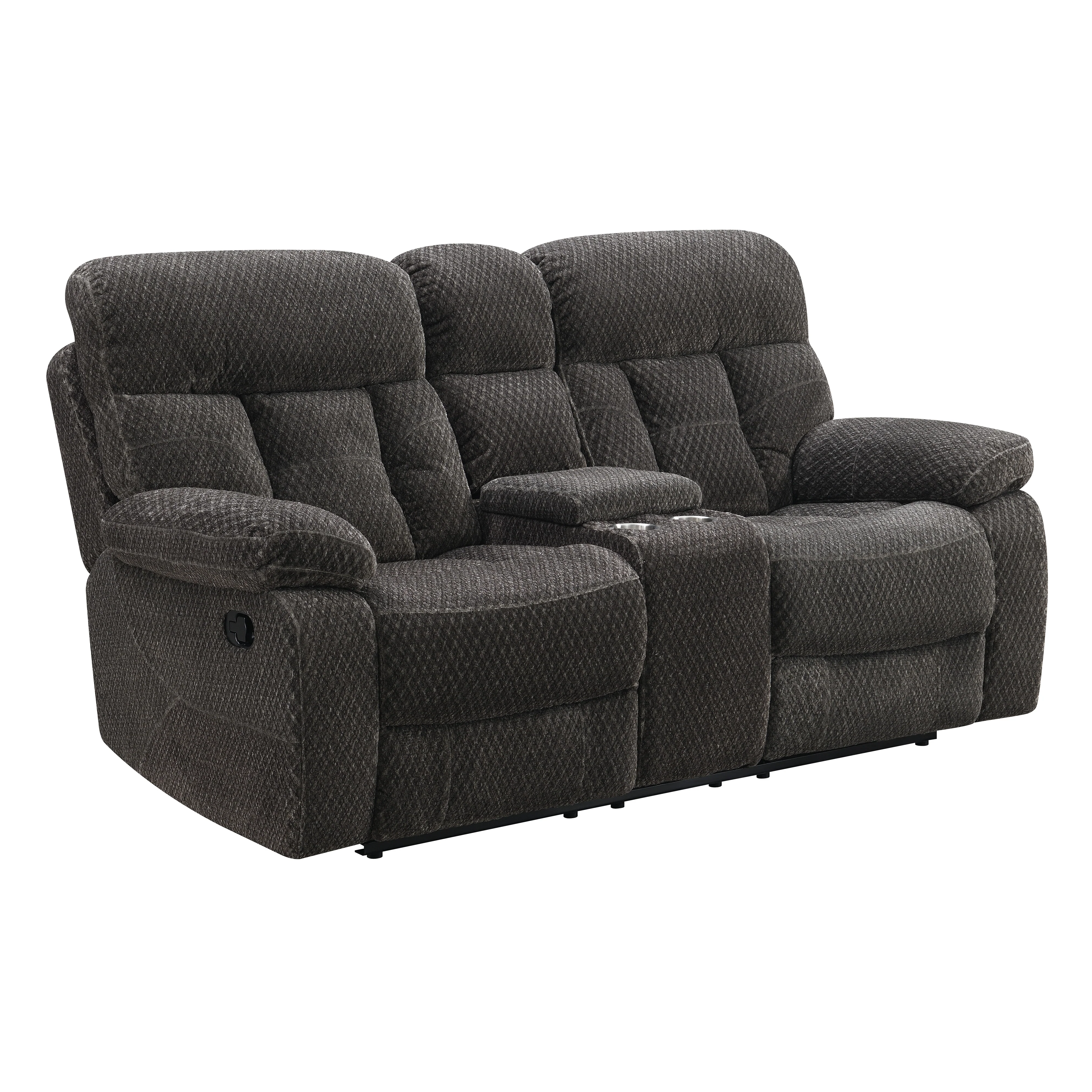 ROMAN MOTION SOFA W/ DUAL RECLINERS-CHARCOAL - Image 5