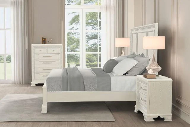 Stella Mia 4 Pc 5 Pc Queen Bedroom Set White - Image 23