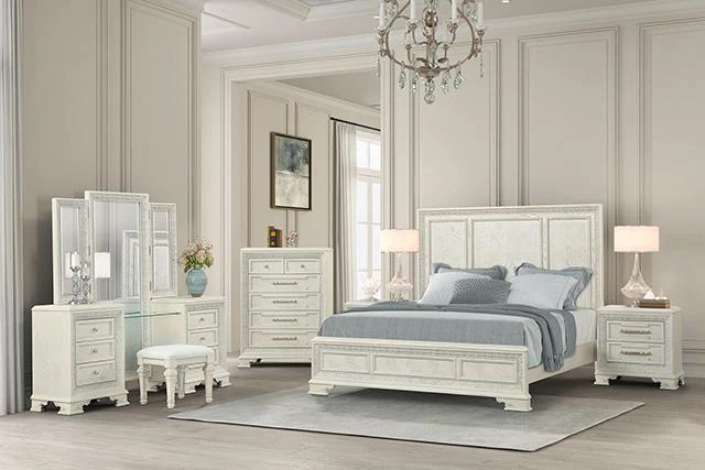 Stella Mia 4 Pc 5 Pc Queen Bedroom Set White - Image 3