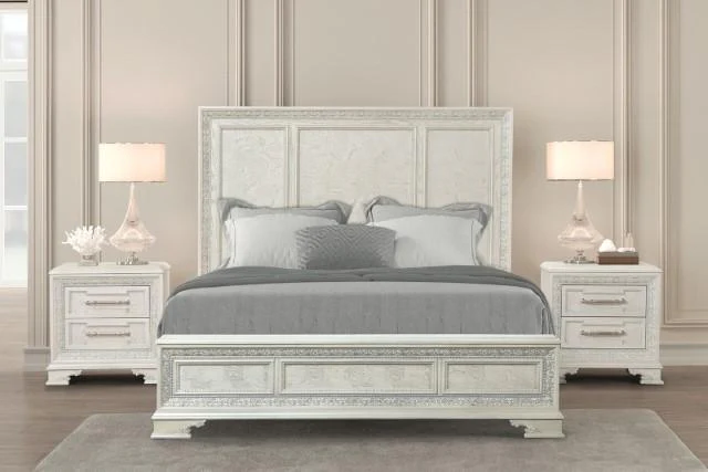 Stella Mia 4 Pc 5 Pc Queen Bedroom Set White - Image 4