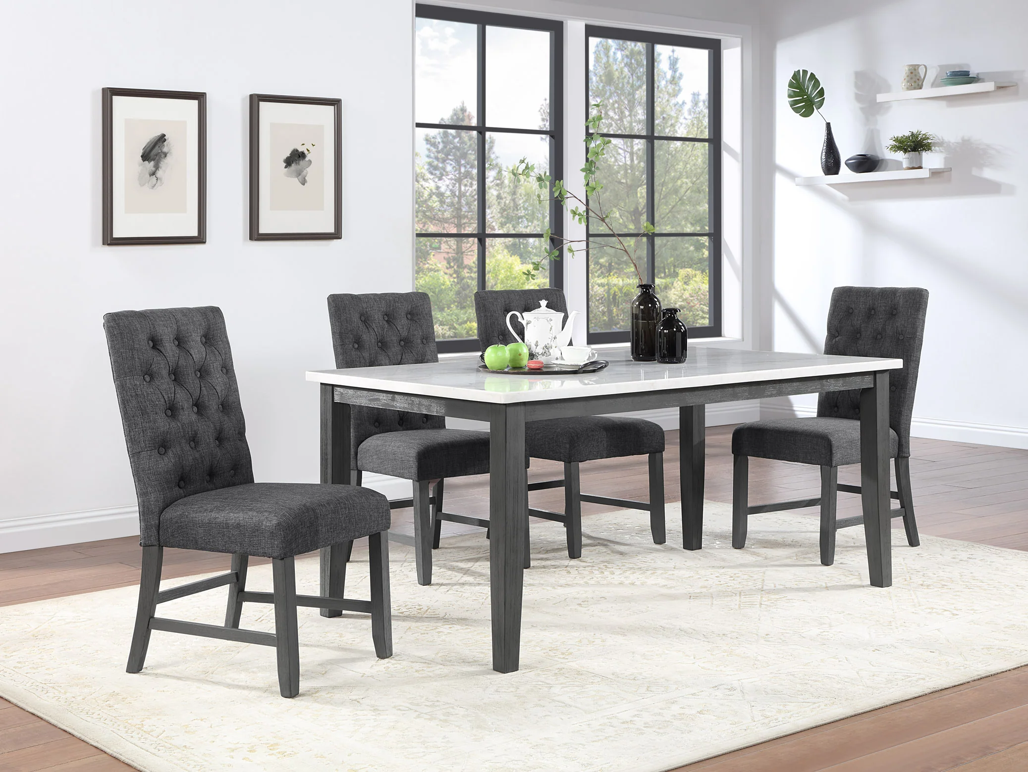 Vilo Home Modern White 6pc Dining Set - Image 3